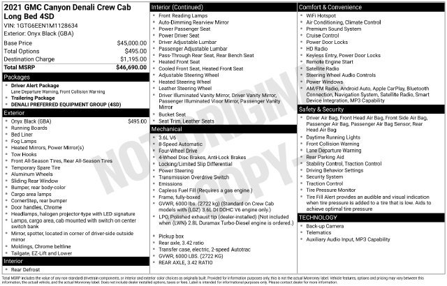 Used 2021 GMC Canyon Denali AWD/4WD image 44