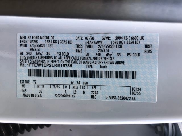 Certified 2020 Ford F150 XL w/ Equipment Group 101A Mid image 32