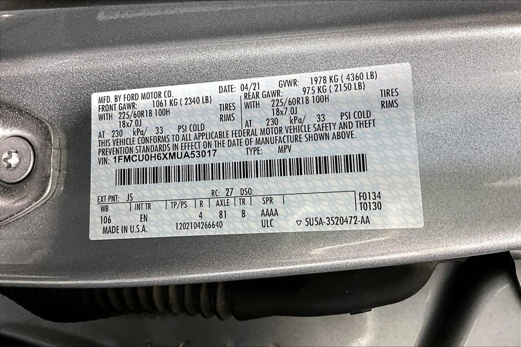 Certified 2021 Ford Escape SEL FWD image 31