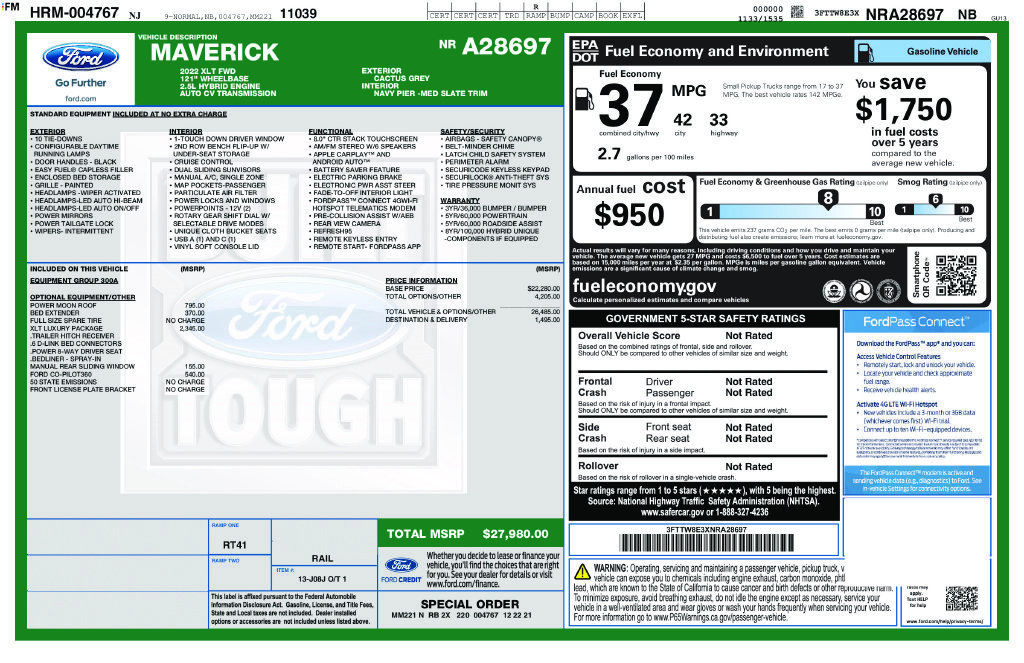 Certified 2022 Ford Maverick XLT w/ XLT Luxury Package FWD image 9