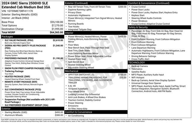 Used 2024 GMC Sierra 2500 SLE w/ SLE Value Package; AWD/4WD image 3