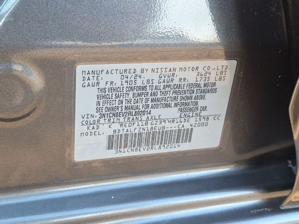 Used 2024 Nissan Versa SV w/ Trunk Package FWD image 32