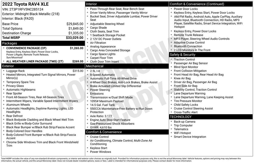 Used 2022 Toyota RAV4 XLE w/ Convenience Package image 3