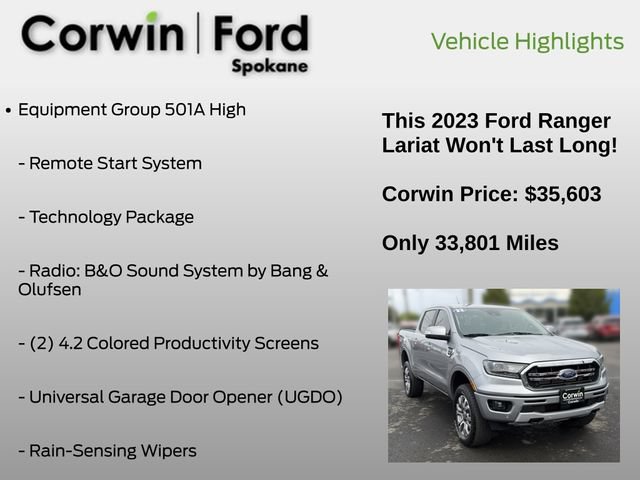 Certified 2023 Ford Ranger Lariat w/ Equipment Group 501A High AWD/4WD image 7