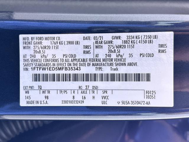 Certified 2021 Ford F150 Platinum w/ Equipment Group 701A High AWD/4WD image 34