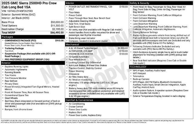 Used 2025 GMC Sierra 2500 Pro w/ Convenience Package AWD/4WD image 5