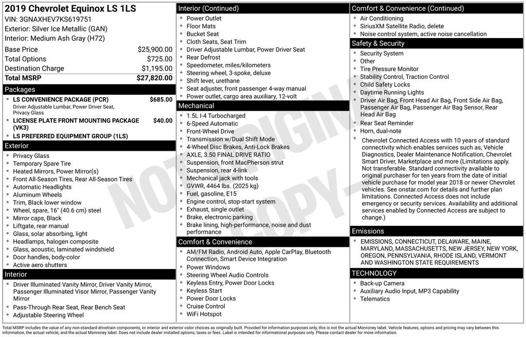 Used 2019 Chevrolet Equinox LS w/ LS Convenience Package image 28