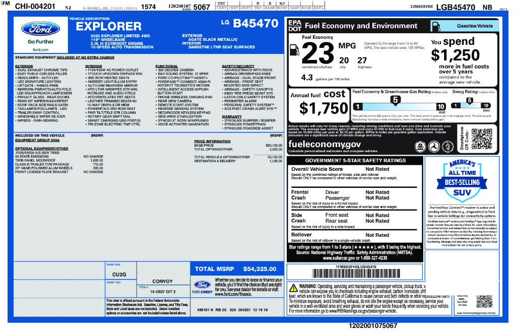 Certified 2020 Ford Explorer Limited w/ Class III Trailer Tow Package AWD/4WD image 2