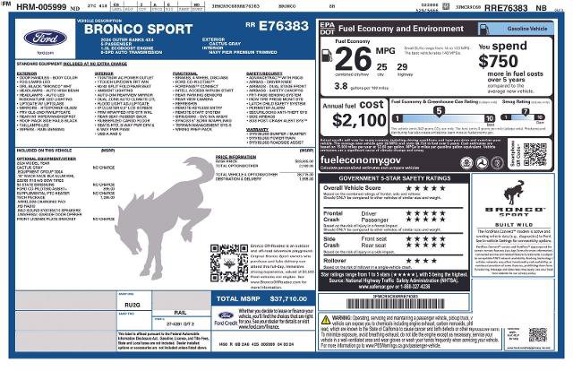 Certified 2024 Ford Bronco Sport Outer Banks w/ Tech Package AWD/4WD image 30