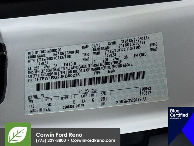 Certified 2018 Ford F150 Raptor w/ Equipment Group 802A Luxury image 37