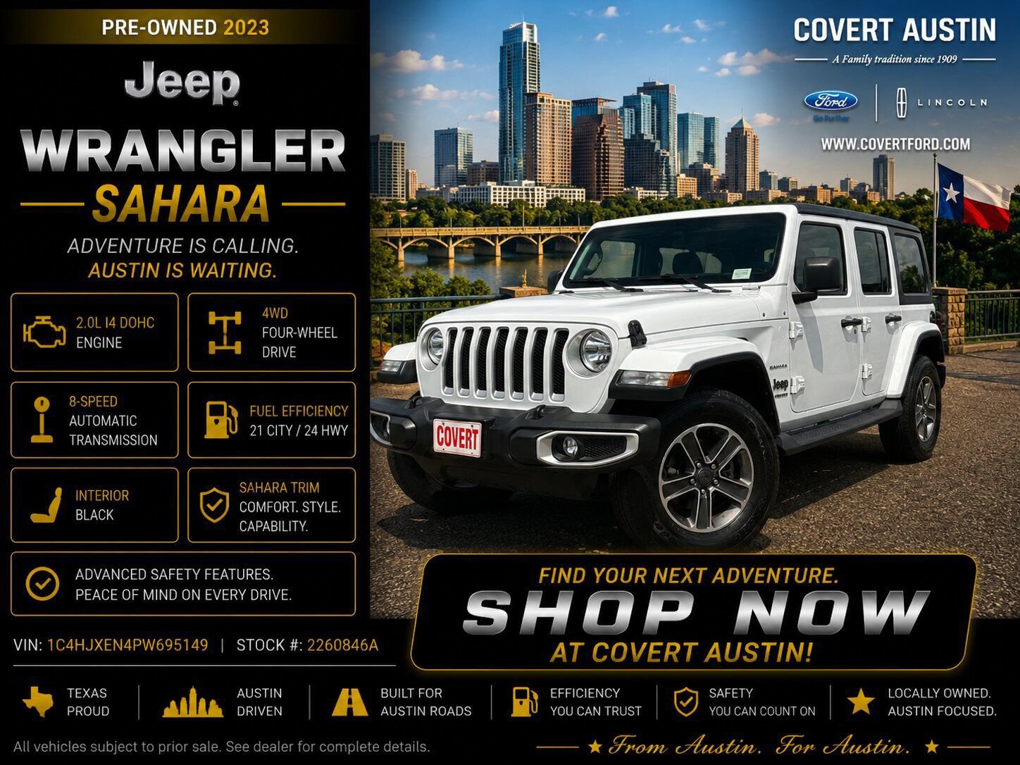 Used 2023 Jeep Wrangler Unlimited Sahara AWD/4WD image 1