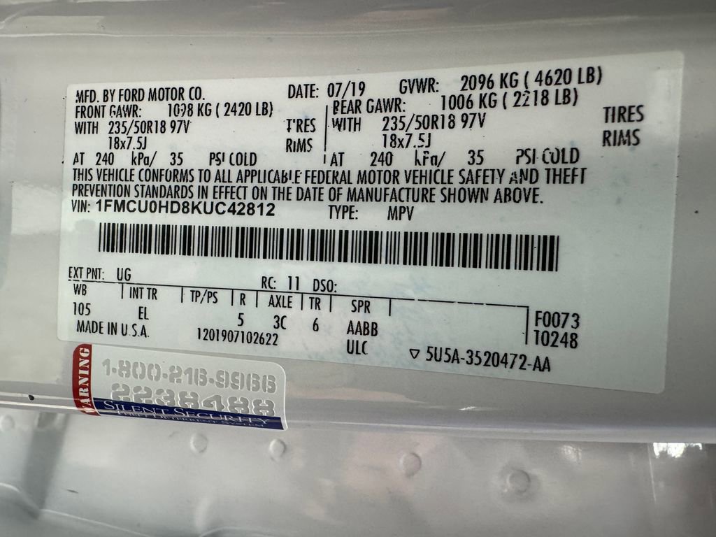 Certified 2019 Ford Escape SEL FWD image 34