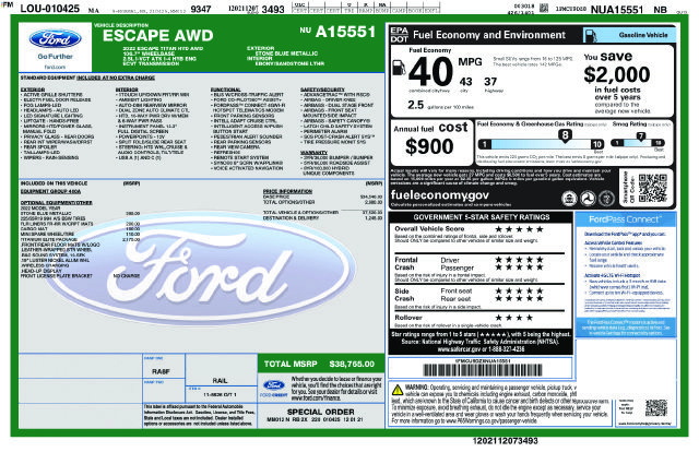 Certified 2022 Ford Escape Titanium w/ Titanium Elite Package AWD/4WD image 40