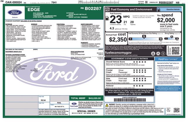 Certified 2024 Ford Edge SEL w/ Convenience Package AWD/4WD image 38