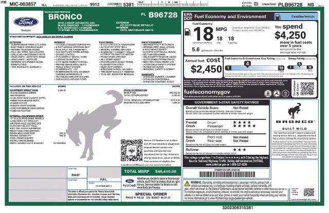 Certified 2023 Ford Bronco Black Diamond AWD/4WD image 5