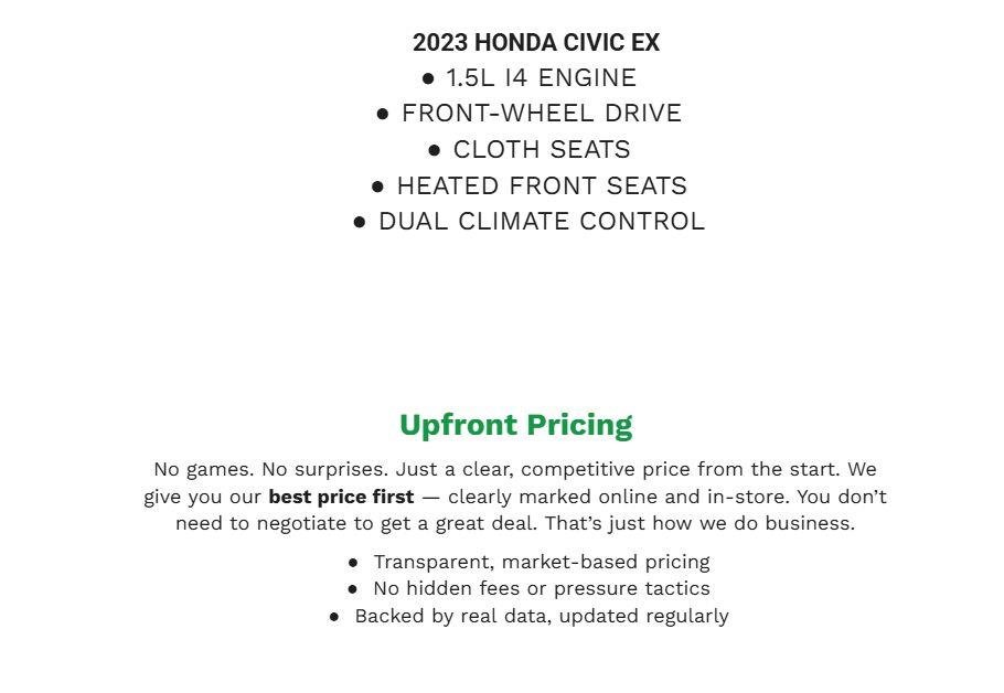 Used 2023 Honda Civic EX image 2