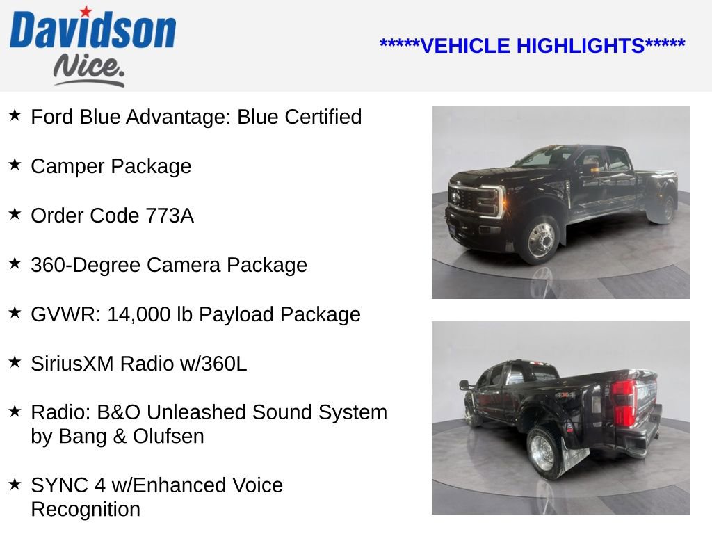 Certified 2024 Ford F450 Platinum w/ Camper Package AWD/4WD image 4