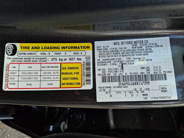 Certified 2019 Ford Fusion SE FWD image 27