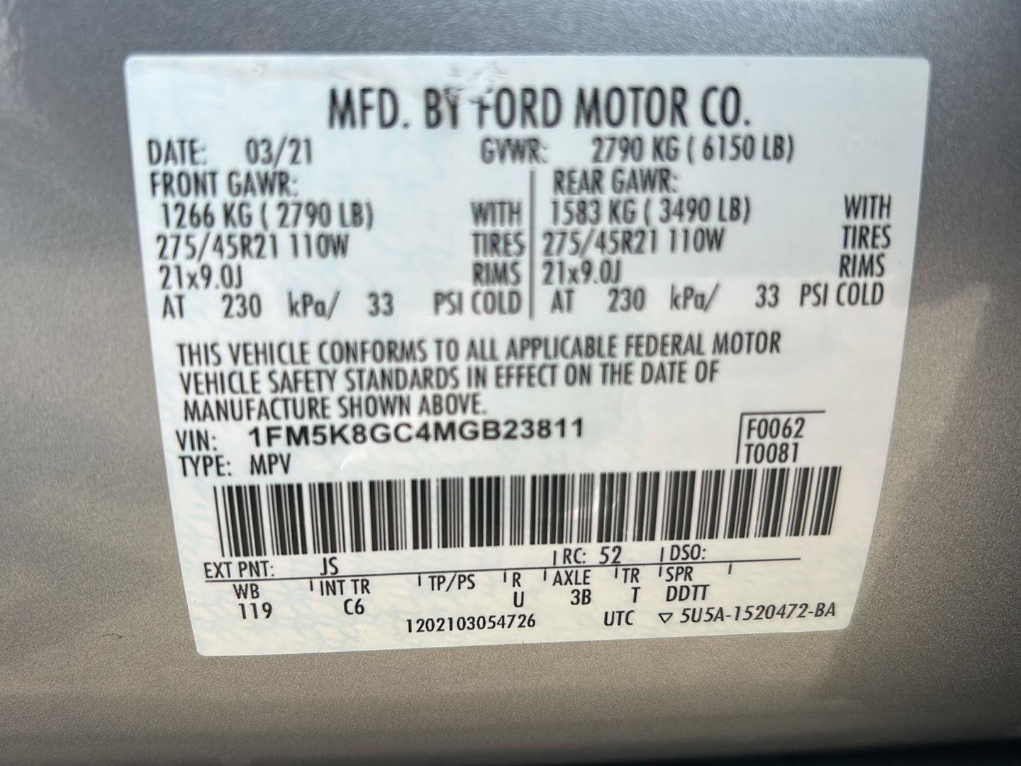 Certified 2021 Ford Explorer ST w/ Equipment Group 401A AWD/4WD image 38