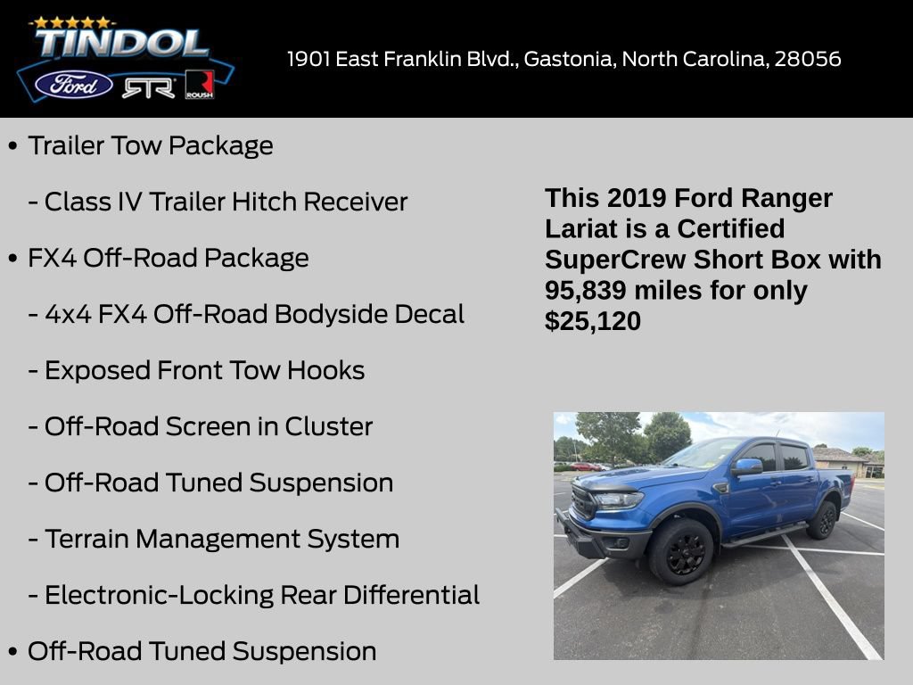 Certified 2019 Ford Ranger Lariat w/ Equipment Group 501A Mid AWD/4WD image 11