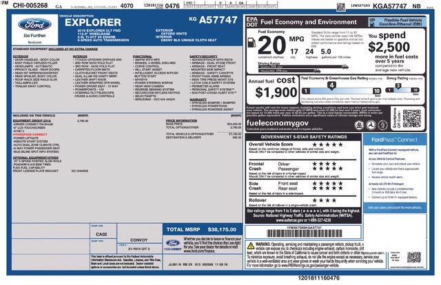 Certified 2019 Ford Explorer XLT w/ Equipment Group 201A FWD image 37