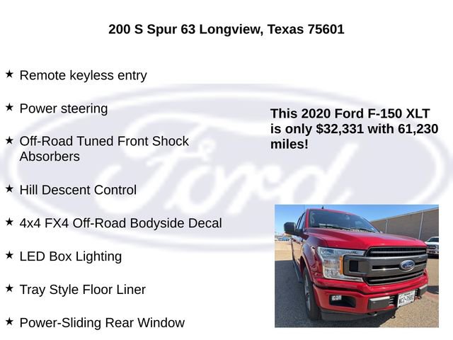 Certified 2020 Ford F150 XLT w/ Equipment Group 302A Luxury image 29
