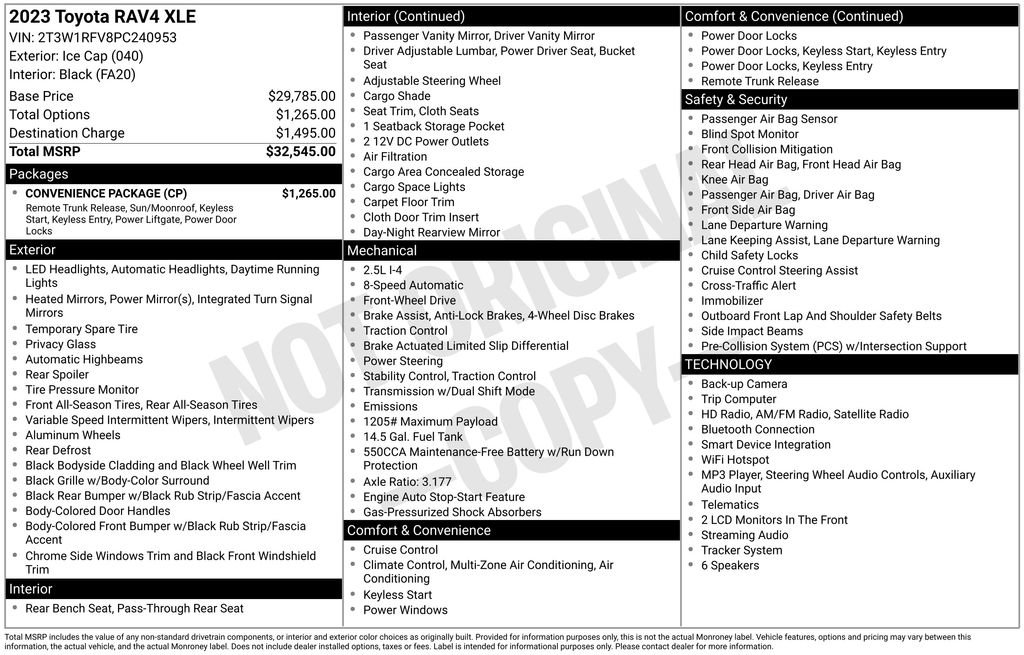 Used 2023 Toyota RAV4 XLE w/ Convenience Package FWD image 35