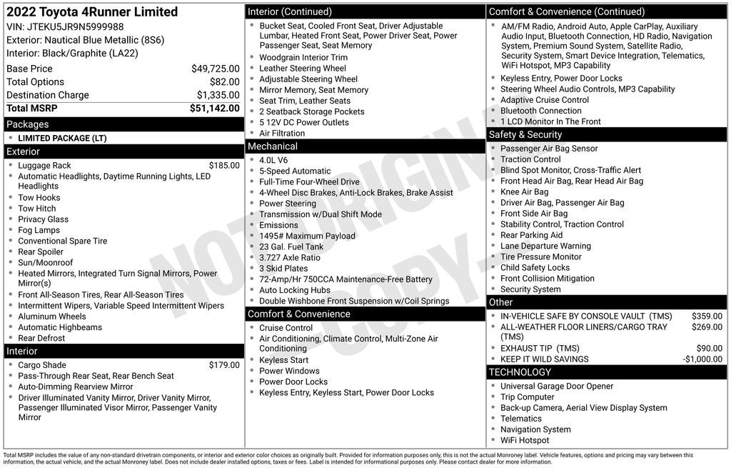 Used 2022 Toyota 4Runner Limited AWD/4WD image 36