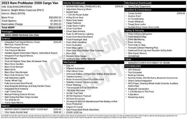 Used 2023 RAM ProMaster 2500 FWD image 5