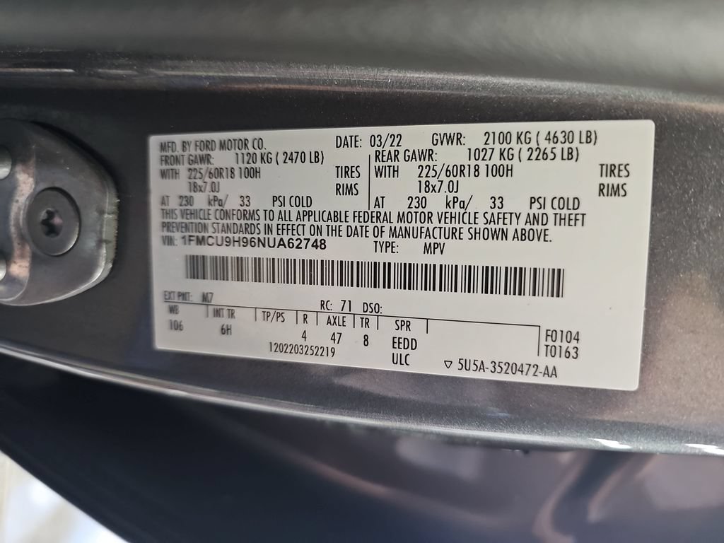 Certified 2022 Ford Escape SEL AWD/4WD image 34