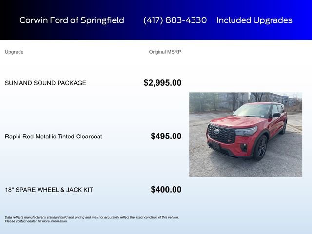 Certified 2025 Ford Explorer ST w/ Sun And Sound Package image 6