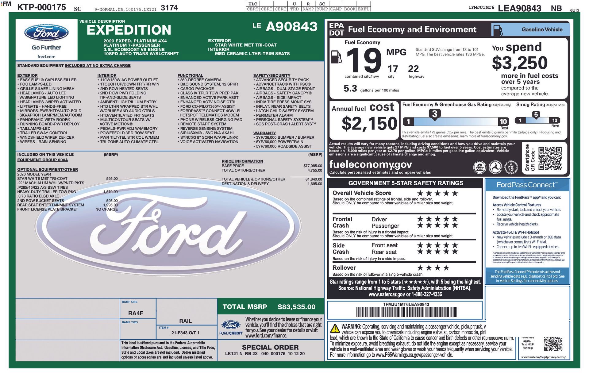 Certified 2020 Ford Expedition Platinum image 36