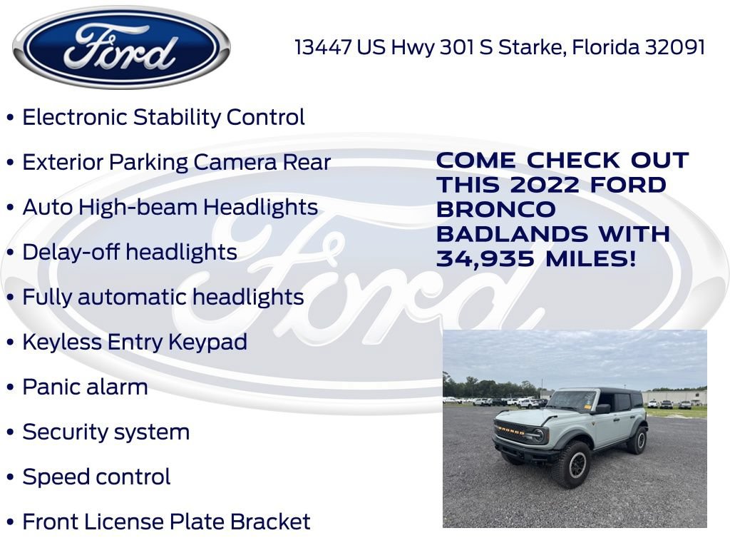 Certified 2022 Ford Bronco Badlands w/ Sasquatch Package AWD/4WD image 22