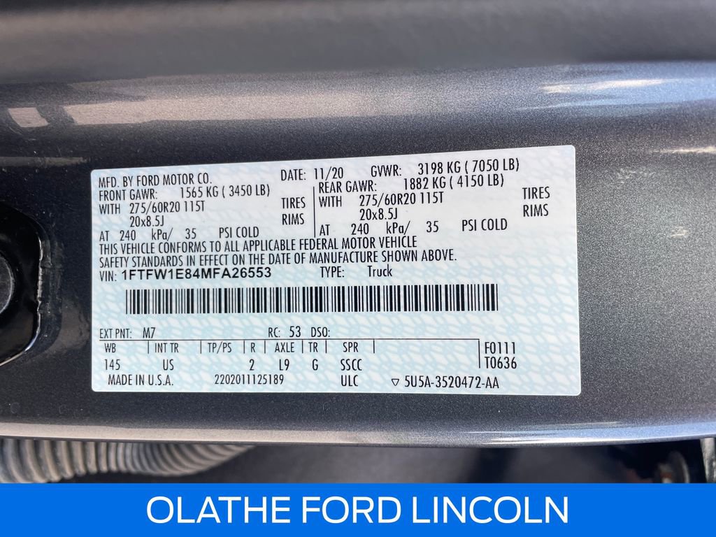 Certified 2021 Ford F150 XLT w/ Equipment Group 302A High AWD/4WD image 24