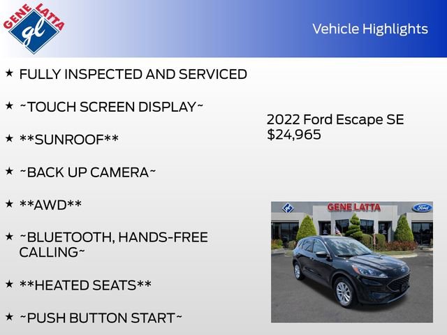 Certified 2022 Ford Escape SE w/ Cold Weather Package AWD/4WD image 32