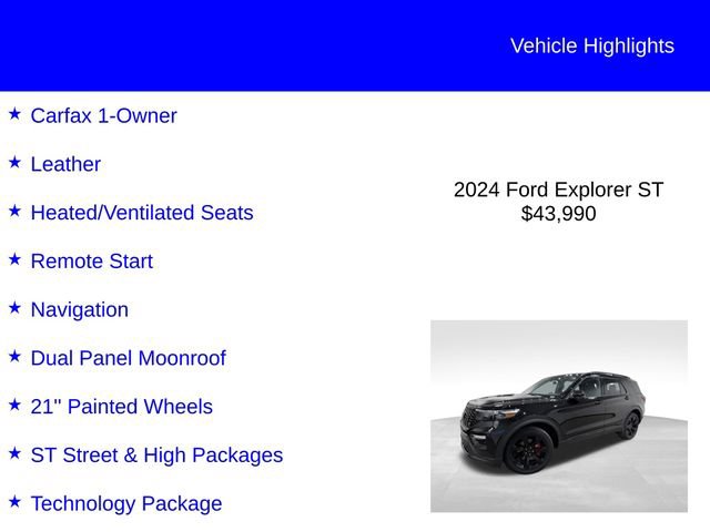 Certified 2024 Ford Explorer ST w/ Equipment Group 401A AWD/4WD image 3