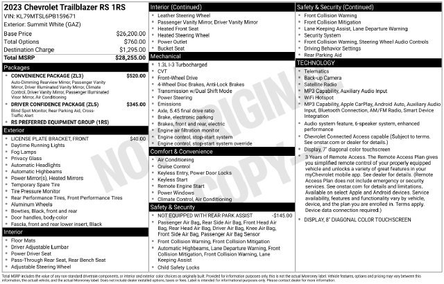Used 2023 Chevrolet TrailBlazer RS w/ Convenience Package FWD image 52