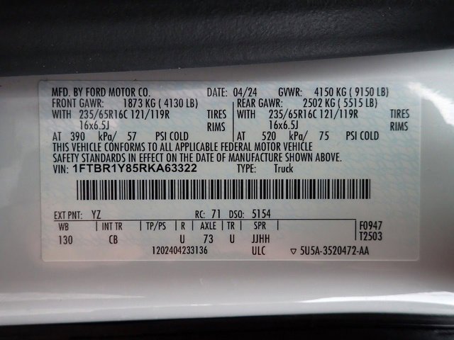 Certified 2024 Ford Transit 250 Low Roof w/ Exterior Upgrade Package image 13