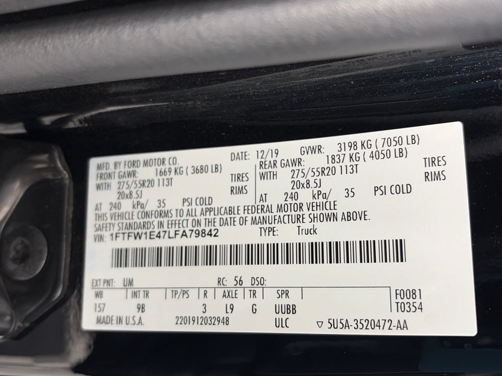 Certified 2020 Ford F150 Platinum w/ Equipment Group 701A Luxury AWD/4WD image 9