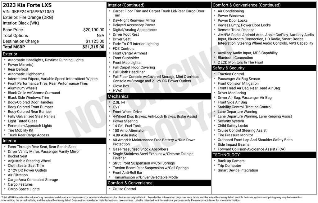 Used 2023 Kia Forte LXS FWD image 2