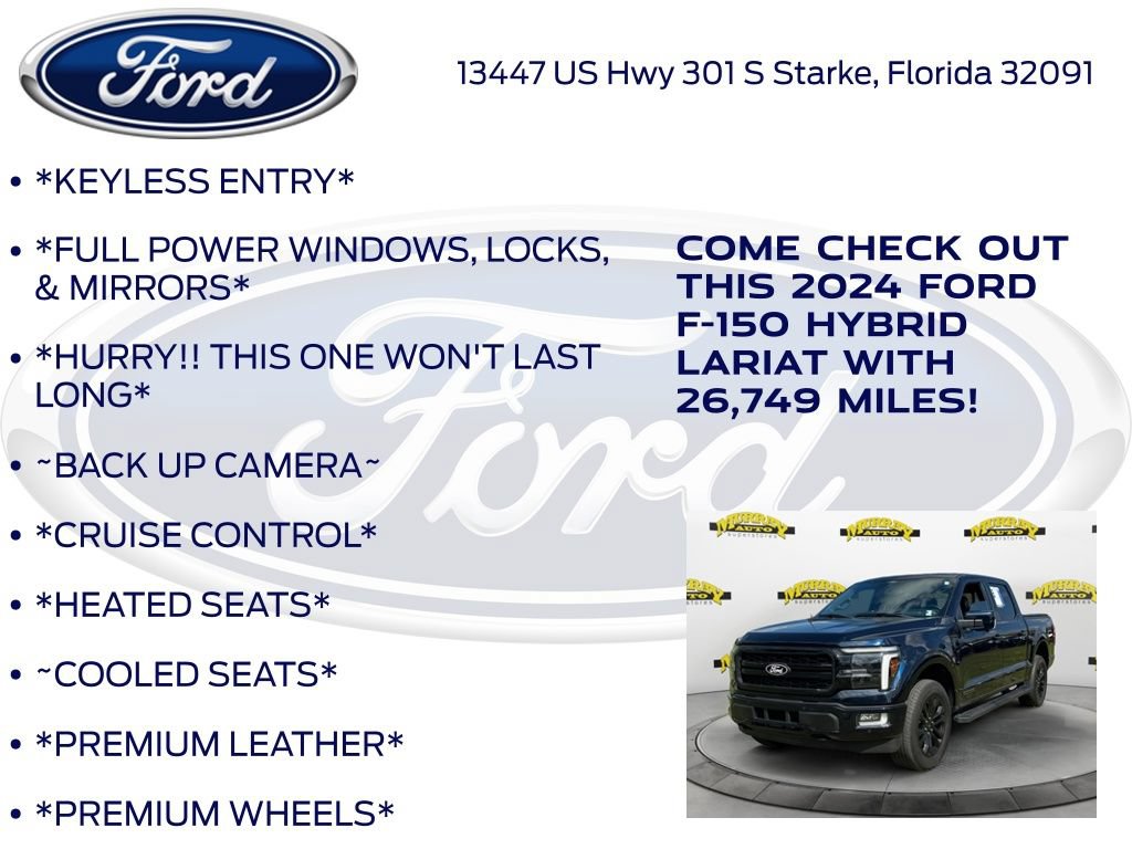 Certified 2024 Ford F150 Lariat w/ Equipment Group 502A High AWD/4WD image 12