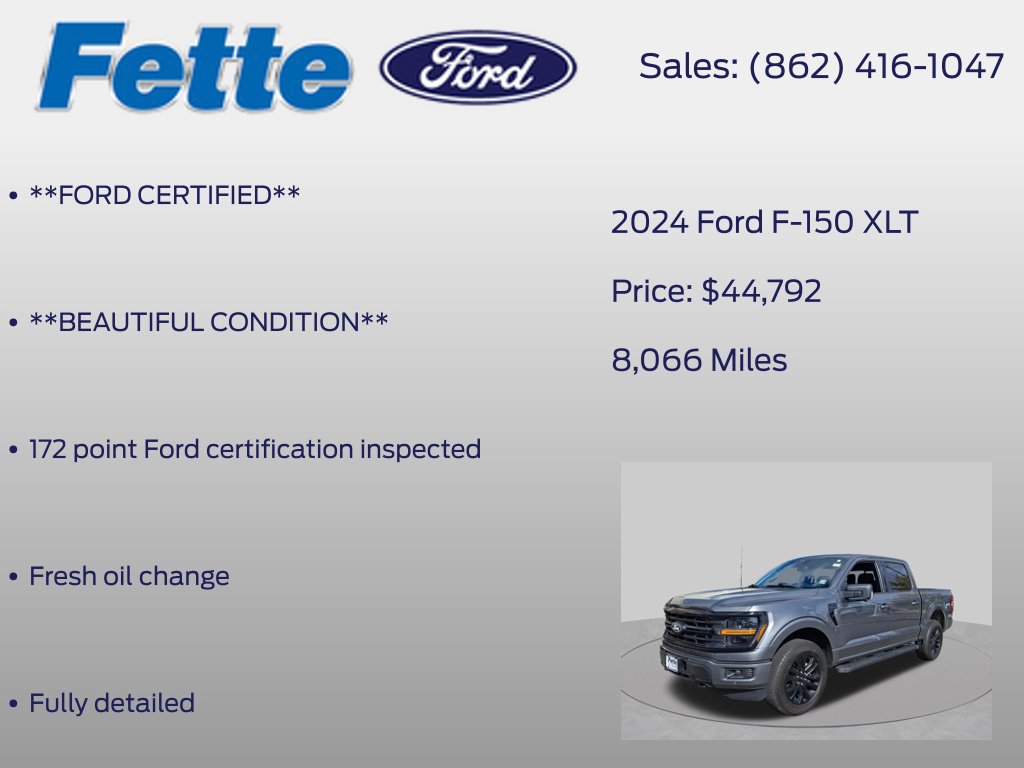 Certified 2024 Ford F150 XLT w/ Equipment Group 302A MID AWD/4WD image 7