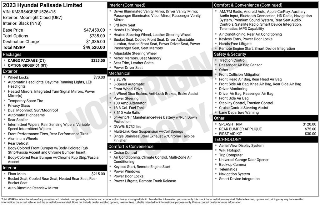 Used 2023 Hyundai Palisade Limited w/ Cargo Package image 3