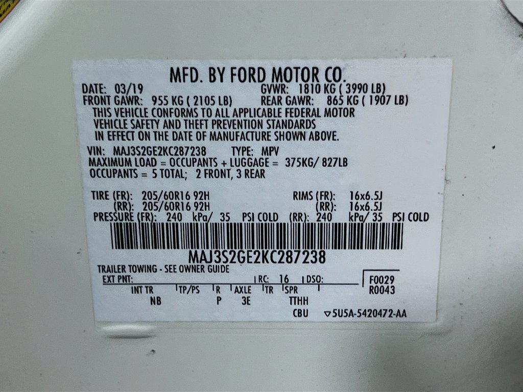 Certified 2019 Ford EcoSport SE FWD image 36