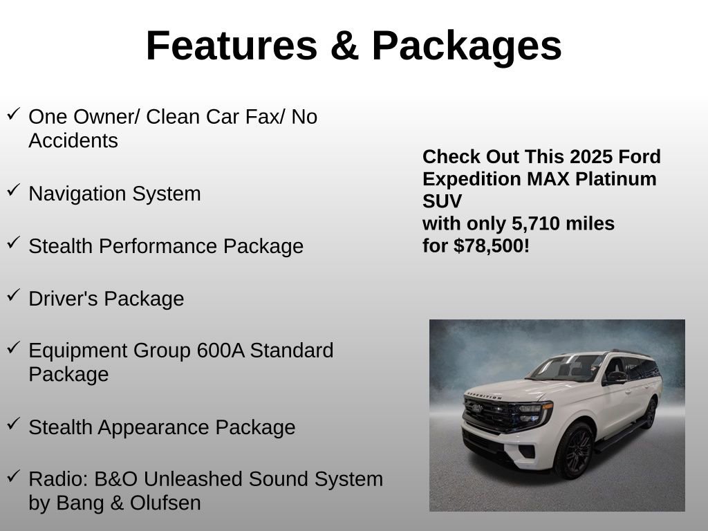 Certified 2025 Ford Expedition Max Platinum w/ Stealth Performance Package AWD/4WD image 4