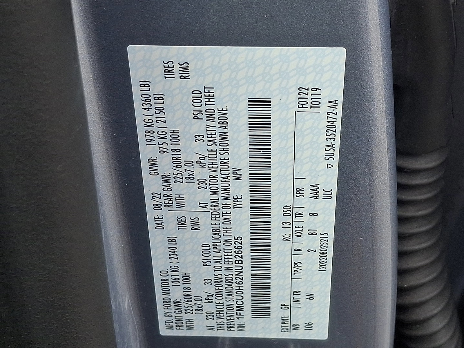 Certified 2022 Ford Escape SEL w/ Technology Package image 26