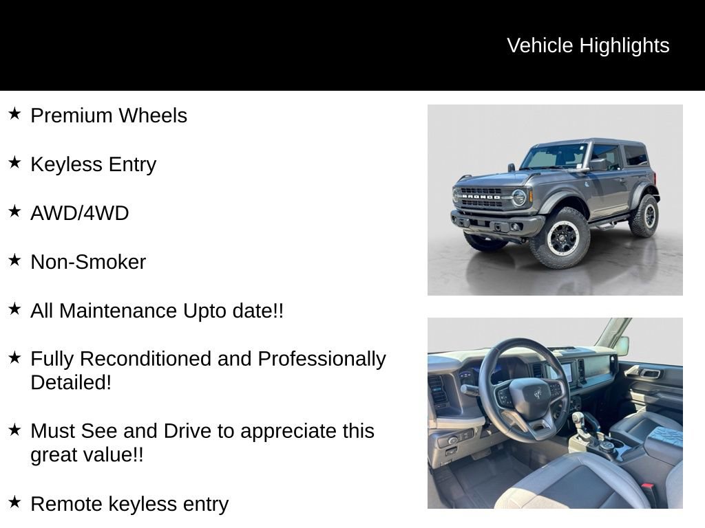 Certified 2022 Ford Bronco Black Diamond w/ Sasquatch Package AWD/4WD image 16