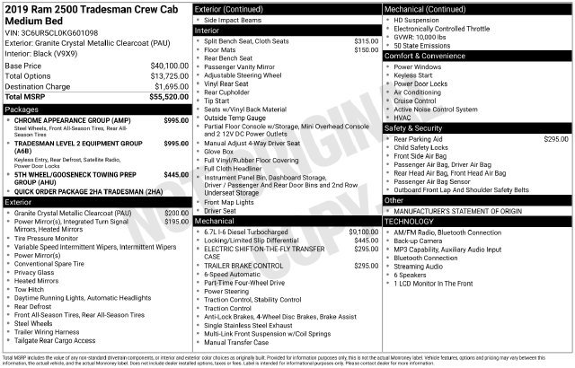 Used 2019 RAM 2500 Tradesman AWD/4WD image 36