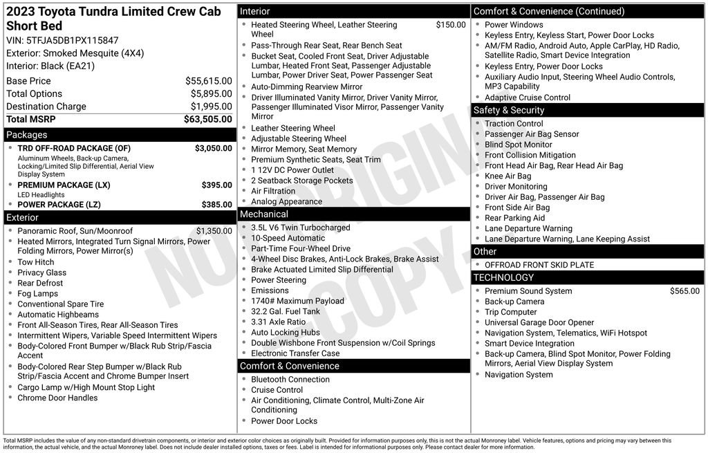Used 2023 Toyota Tundra Limited w/ TRD Off-Road Package AWD/4WD image 32