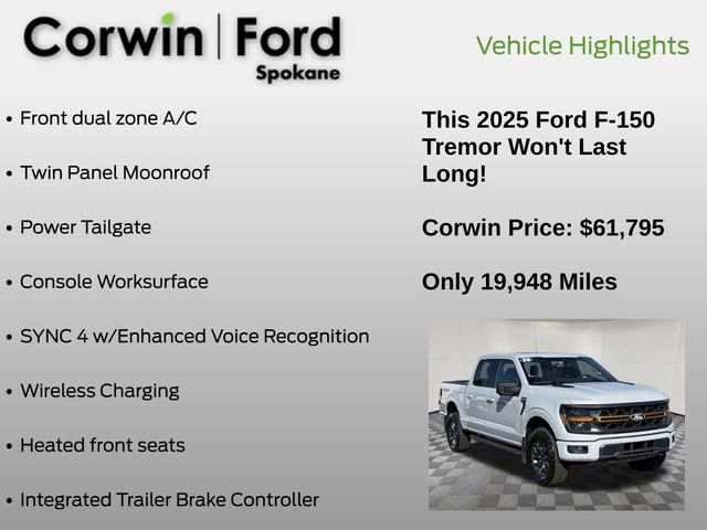 Certified 2025 Ford F150 Tremor w/ Mobile Office Package AWD/4WD image 18
